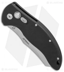 Hogue Knives EX-A04 Wharncliffe Automatic Knife Matte Black (3.5" Tumbled) -Knife Discounts Store Hogue Knives EX A04 wharncliffe matte black tumbled BHQ 72288 er spine