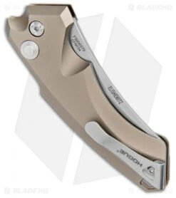 Hogue Knives EX-A05 Wharncliffe Automatic Knife FDE (3.5" Stonewash) 34524 -Knife Discounts Store Hogue Knives EX A05 Wharncliffe Auto FDE SW 34524 BHQ 100449 jr side