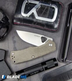 James Brand The Folsom Liner Lock Knife Micarta OD Green (2.75" Satin) -Knife Discounts Store James The Folsom Liner Lock Knife Micarta OD Green Satin BHQ 95414 kp steel pocket dump web