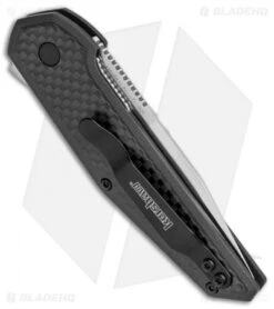 Kershaw Anso Fraxion Liner Lock Knife CF/Black G-10 (2.75" Satin) 1160SAT -Knife Discounts Store Kershaw Anso Fraxion LL CF Black G 10 1160SAT BHQ 79688 jr side