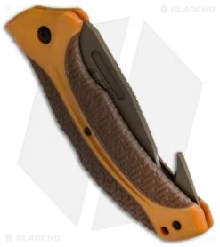 Kershaw Buck Commander Lonerock Folding Guthook Lock Back Knife (3.5" Brown) -Knife Discounts Store Kershaw Buck Commander Lonerock Folding Guthook Brown 1898GHORBRNBCX BHQ 51594 jr side