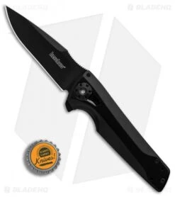 Kershaw Flythrough Frame Lock Knife (3" Black) 1988 -Knife Discounts Store Kershaw Flythrough Black BHQ 80578 er bottlecap