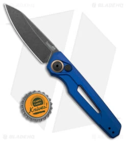 Kershaw Launch 11 Automatic Knife Blue Aluminum (2.75" Blackwash) 7550BLU -Knife Discounts Store Kershaw Launch 11 Auto Blue Aluminum Blackwash BHQ 178234 jr bottlecap