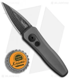 Kershaw Launch 4 CA Legal Automatic Knife Gray (1.9" Damascus) BHQ Exclusive -Knife Discounts Store Kershaw Launch 4 CA Legal Auto Gray Damascus BHQ 86760 er bottlecap