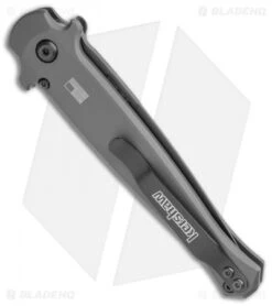 Kershaw Launch 8 Stiletto Automatic Knife Gray/CF (3.5" Black) -Knife Discounts Store Kershaw Launch 8 Stiletto Auto Gray CF Black BHQ 111461 jr side