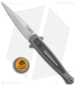 Kershaw Launch 8 Stiletto Automatic Knife Gray/CF (3.5" Stonewash) 7150 -Knife Discounts Store Kershaw Launch 8 Stiletto Auto Gray CF SW BHQ 94067 jr bottlecap