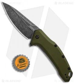 Kershaw Link Drop Point Knife OD Green Aluminum (3.25" BlackWash) 7 Kershaw Link Drop Point Knife OD Green Aluminum (3.25" BlackWash) -Knife Discounts Store Kershaw Link DP OD Green Aluminum BlackWash 1776OLBW BHQ 92312 jr bottlecap