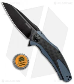 Kershaw Natrix XL Sub-Frame Lock Knife Blue G-10/CF (3.75" Black) 7008CFBLK -Knife Discounts Store Kershaw Natrix Sub FL Carbo Blue CF KS7008CFBLK BHQ 92438 jr bottlecap