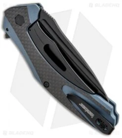 Kershaw Natrix XL Sub-Frame Lock Knife Blue G-10/CF (3.75" Black) 7008CFBLK -Knife Discounts Store Kershaw Natrix Sub FL Carbo Blue CF KS7008CFBLK BHQ 92438 jr side