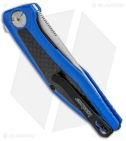 Kershaw Sinkevich Atmos Liner Lock Knife Blue G-10/Carbon Fiber (3" Satin) -Knife Discounts Store Kershaw Sinkevich Atomost LL Blue G 10 CF Satin KS4037BLU BHQ 90130 jr side
