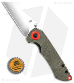 Kizer Christensen Critical Mini Liner Lock Knife Green Micarta (3" Satin) -Knife Discounts Store Kizer Christensen Critical Mini LLK Black Micarta Red 3in Satin BHQ 169649 td size 2