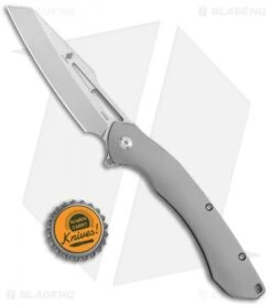 Kizer Raja Frame Lock Knife Titanium (3.74" Stonewash) Ki4537 -Knife Discounts Store Kizer Raja FL Ti SW Ki4537 BHQ 106902 jr bottlecap