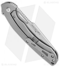 Kizer Raja Frame Lock Knife Titanium (3.74" Stonewash) Ki4537 -Knife Discounts Store Kizer Raja FL Ti SW Ki4537 BHQ 106902 jr side