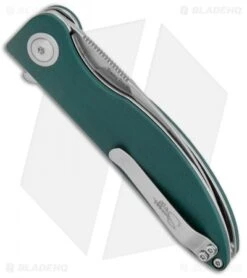 Kizer Swaggs Swayback Liner Lock Knife Green G-10 (3" Stonewash) V3566N5 -Knife Discounts Store Kizer Vanguard Swaggs Swayback Green G 10 SW V3566N5 BHQ 126631 jr side