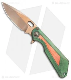 Marfione/Strider Custom MSG-3.5 Flipper Knife Green/Copper (3.5" Bronze Satin)