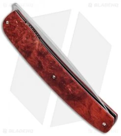 Maserin Gourmet Liner Lock Knife Red Burl Wood (3.8" Satin) -Knife Discounts Store Maserin Gourmet LL Red Burl Wood Satin MAS380RR BHQ 87665 jr side