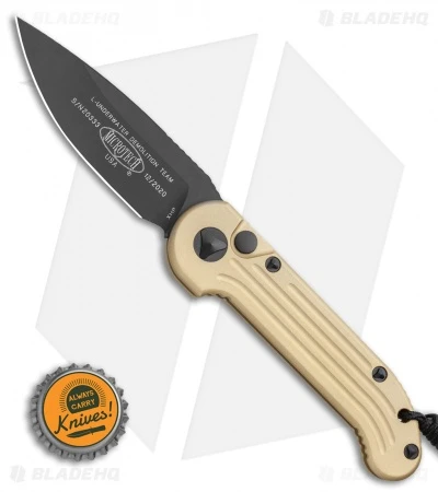 Microtech LUDT Automatic Knife Champagne Gold (3.4" Black) 4 Microtech LUDT Automatic Knife Champagne Gold (3.4" Black) - Image 4