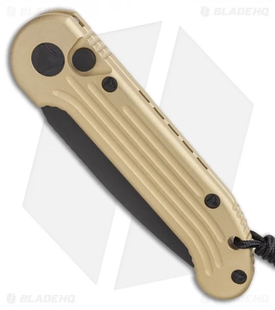 Microtech LUDT Automatic Knife Champagne Gold (3.4" Black) 2 Microtech LUDT Automatic Knife Champagne Gold (3.4" Black) - Image 2