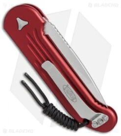 Microtech LUDT Automatic Knife Red (3.4" Satin) 135-4RD -Knife Discounts Store Microtech LUDT red satin 135 4RD BHQ 51949 er side