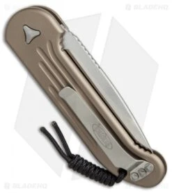 Microtech LUDT Automatic Knife Tan (3.4" Satin) 135-4TA -Knife Discounts Store Microtech LUDT tan satin 135 4TA BHQ 51950 er side