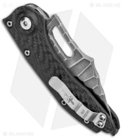 Microtech Marfione Custom Stitch Auto Knife Borka Carbon Fiber (TT Hardware) -Knife Discounts Store Microtech Marfione Custom Stictch Auto Borka CF Satin Textured BHQ 176003 jr side