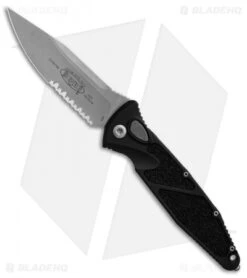 Microtech Socom Elite Automatic Knife Black (4" Apocalyptic Serr) 160A-11AP