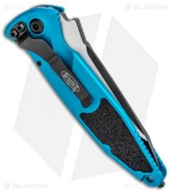 Microtech Socom Elite T/E Automatic Knife Turquoise (4" Two-Tone) 161A-1TQ -Knife Discounts Store Microtech Socom Elite TE Auto Turquoise TT 161A 1TQ BHQ 98341 jr side