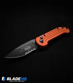 Microtech LUDT Automatic Knife Orange (3.4" Black Serr) 135-2OR -Knife Discounts Store Microtech ludt black serr orange 135 2or dl black