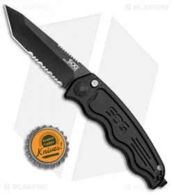 Mini SOG TAC Automatic Knife (Black Tanto Serr) ST-13 -Knife Discounts Store Mini SOG TAC Auto Black Tanto Serr ST 13 BHQ 3164 jr bottlecap