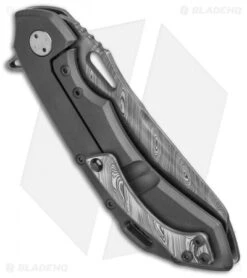 Olamic Wayfarer 247 Sheepscliffe Knife Blasted 6-Hole (3.5" Damasteel) -Knife Discounts Store Olamic Wayfarer 247 DP Knife Blasted 6 Hole Damasteel BHQ 97097 jr side