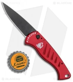 Piranha Fingerling Automatic Knife Red Tactical (2.5" Black) -Knife Discounts Store Piranha Fingerling Auto Red Tactical Black BHQ 22933 jr bottlecap