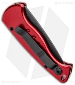 Piranha Fingerling Automatic Knife Red Tactical (2.5" Black) -Knife Discounts Store Piranha Fingerling Auto Red Tactical Black BHQ 22933 jr side