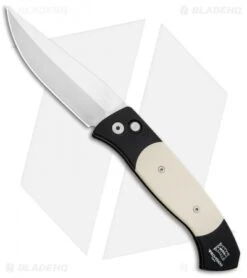 Pro-Tech Brend 3 Medium Tuxedo Automatic Knife Ivory Micarta (3.75" Satin)