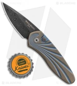 Pro-Tech Custom Sprint Automatic Knife Bronzed Ti (1.95" Damascus) 2950-DAM -Knife Discounts Store Protech Custom Sprint Auto Bronzed Ti Damascus 2950 DAM BHQ 88633 jr bottlecap
