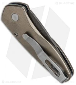 Pro-Tech Custom Sprint Automatic Knife Bronzed Ti (1.95" Damascus) 2950-DAM -Knife Discounts Store Protech Custom Sprint Auto Bronzed Ti Damascus 2950 DAM BHQ 88633 jr side