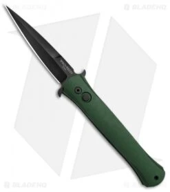 Pro-Tech Don Automatic Knife Solid Smooth Green Al (3.5" Black)