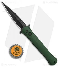 Pro-Tech Don Automatic Knife Solid Smooth Green Al (3.5" Black) -Knife Discounts Store Protech Don Auto Solid Smooth Green Al Black 1721 GREEN BHQ 68793 jr bottlecap 2