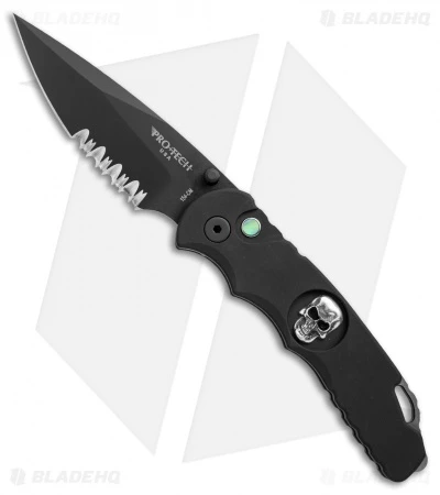 Pro-Tech Lerch TR-5 Skull Custom Spring Assisted Knife Black (3.25" Black Serr) 1 Pro-Tech Lerch TR-5 Skull Custom Spring Assisted Knife Black (3.25" Black Serr)