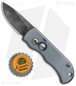 Pro-Tech Runt 105 Automatic Knife Blue (1.94" Damascus) *Collection* -Knife Discounts Store Protech Runt 105 Auto Blue Damascus 007 BHQ 83098 jr bottlecap