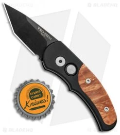 Pro-Tech Runt J4 Tanto Automatic Knife Box Elder Burl (1.94" Black) 5407-DB -Knife Discounts Store Protech Runt J4 Tanto Auto Box Elder Burl Black 5407 DB BHQ 94937 jr bottlecap