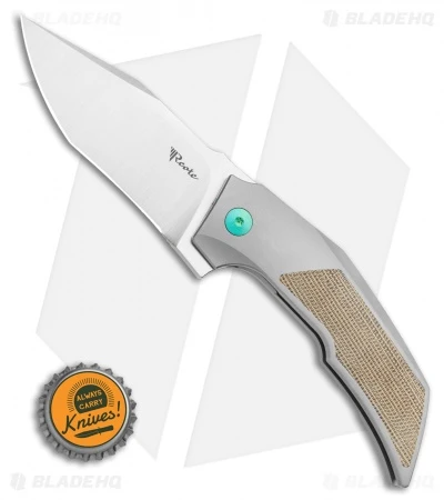 Reate Knives Reate Bharucha T3000 Frame Lock Green Micarta/Ti Green Screws (3" Satin) 4 Reate Knives Reate Bharucha T3000 Frame Lock Green Micarta/Ti Green Screws (3" Satin) - Image 4