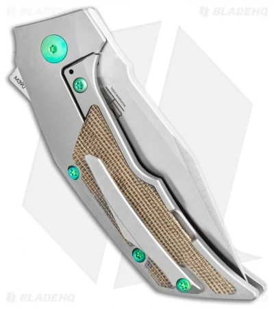 Reate Knives Reate Bharucha T3000 Frame Lock Green Micarta/Ti Green Screws (3" Satin) 3 Reate Knives Reate Bharucha T3000 Frame Lock Green Micarta/Ti Green Screws (3" Satin) - Image 3