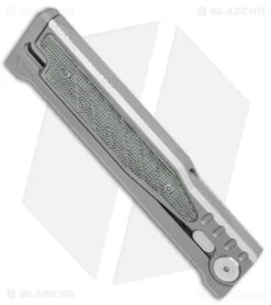 Reate Knives Reate EXO Drop Point Gravity Knife Titanium/Black Micarta (3.75" Satin) -Knife Discounts Store Reate EXO DP Gravity Knife Ti Black Micarta Satin BHQ 140056 jr spine