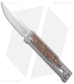 Reate Knives Reate EXO Drop Point Gravity Knife Titanium/Burlap Micarta (3.75" Satin)
