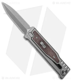 Reate Knives Reate EXO-M Double Edge Gravity Knife Titanium/Burlap Micarta (2.95" SW)