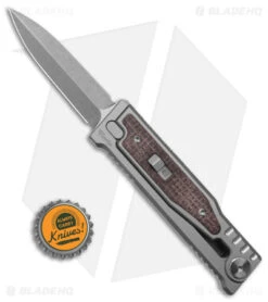 Reate Knives Reate EXO-M Double Edge Gravity Knife Titanium/Burlap Micarta (2.95" SW) -Knife Discounts Store Reate EXO M Double Edge Gravity Knife Ti Burlap Micarta 2in SW BHQ 181242 td size