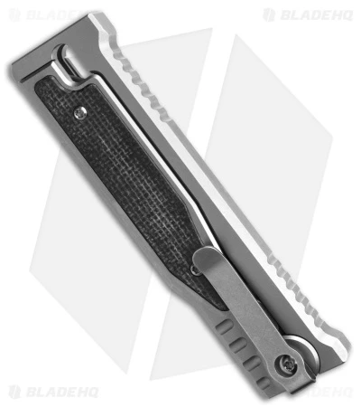 Reate Knives Reate EXO-M Drop Point Gravity Knife Titanium/Black Micarta (2.95" Stonewash) 3 Reate Knives Reate EXO-M Drop Point Gravity Knife Titanium/Black Micarta (2.95" Stonewash) - Image 3