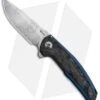 Reate Knives Reate J.A.C.K. Integral Knife Blue Ti/Marble Carbon Fiber (3.94" Damasteel)