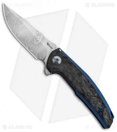 Reate Knives Reate J.A.C.K. Integral Knife Blue Ti/Marble Carbon Fiber (3.94" Damasteel) 1 Reate Knives Reate J.A.C.K. Integral Knife Blue Ti/Marble Carbon Fiber (3.94" Damasteel)