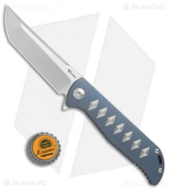 Reate Knives Reate K-2 Frame Lock Knife Blue Ti W/ Silver Diamonds (3.8" Satin) -Knife Discounts Store Reate K 2 blue ti silver diamonds satin BHQ 74966 er bottlecap